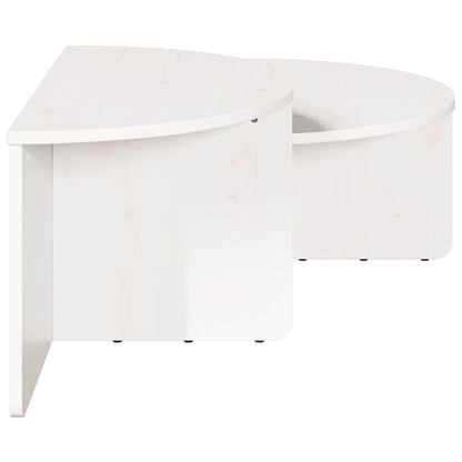Couchtisch 2 pcs Weiß 79 x 39,5 x 40 cm Massivholz Kiefer