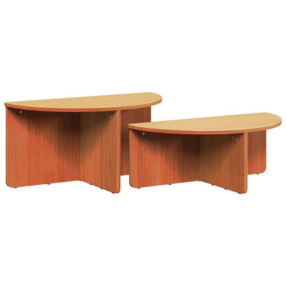 Couchtisch 2 pcs Wachsbraun 79 x 39,5 x 40 cm Massivholz Kiefer