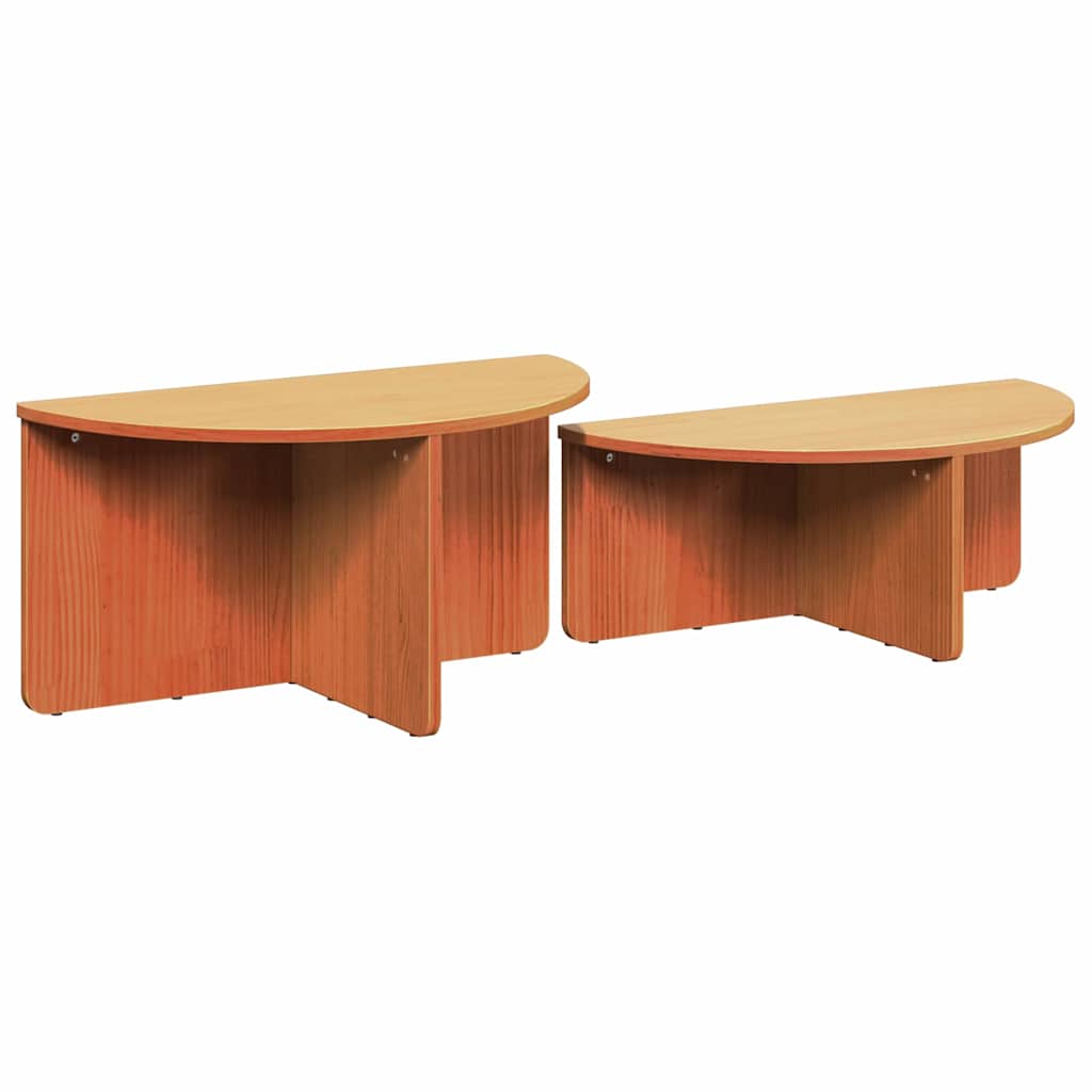 Couchtisch 2 pcs Wachsbraun 79 x 39,5 x 40 cm Massivholz Kiefer