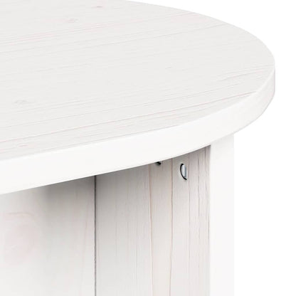 Couchtisch Weiß 80 x 39,5 x 35 cm Massivholz Kiefer