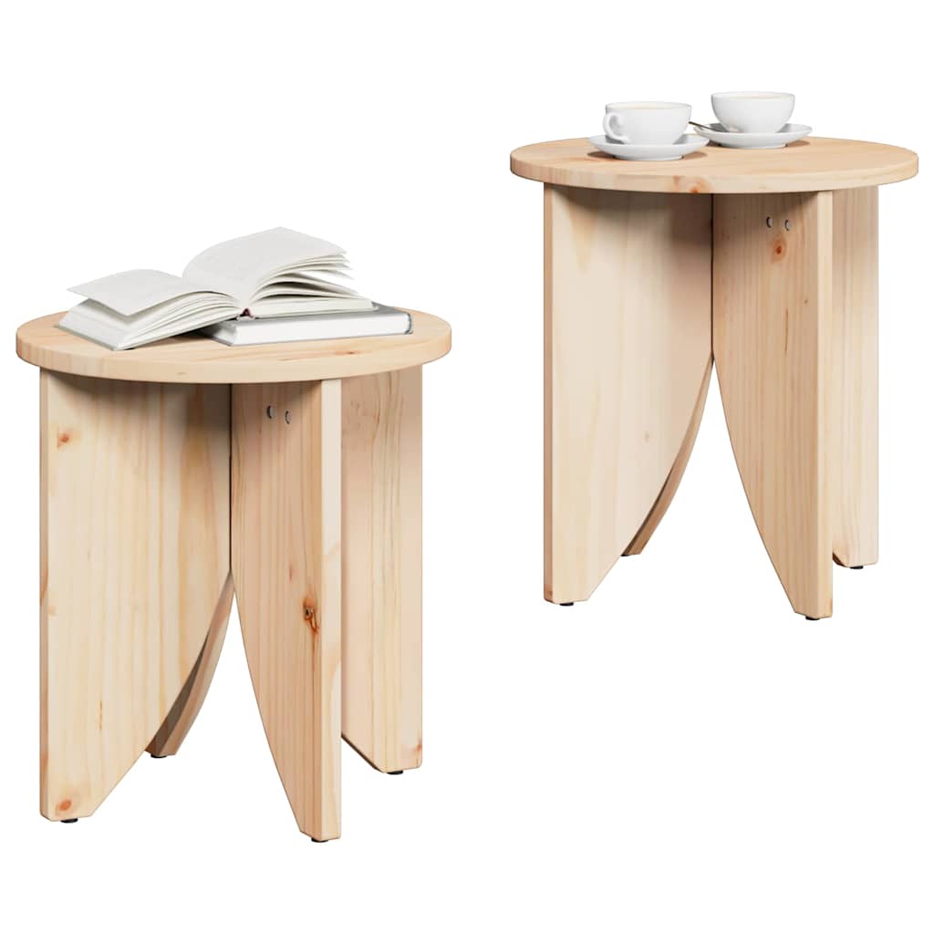 Couchtisch 2 pcs Natur 41,5 x 41,5 x 44 cm Massivholz Kiefer