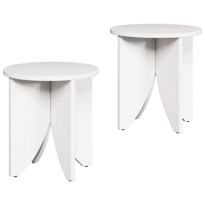 Couchtisch 2 pcs Weiß 41,5 x 41,5 x 44 cm Massivholz Kiefer