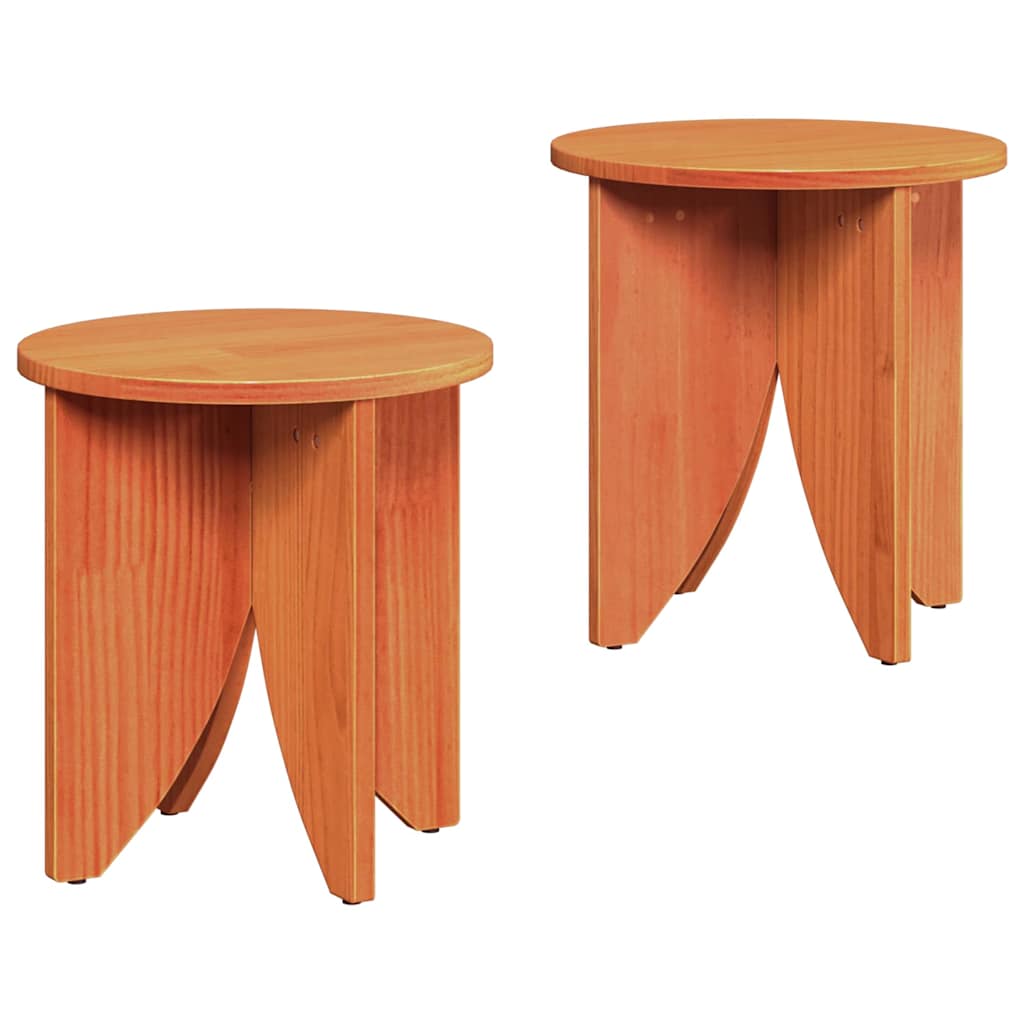 Couchtisch 2 pcs Wachsbraun 41,5 x 41,5 x 44 cm