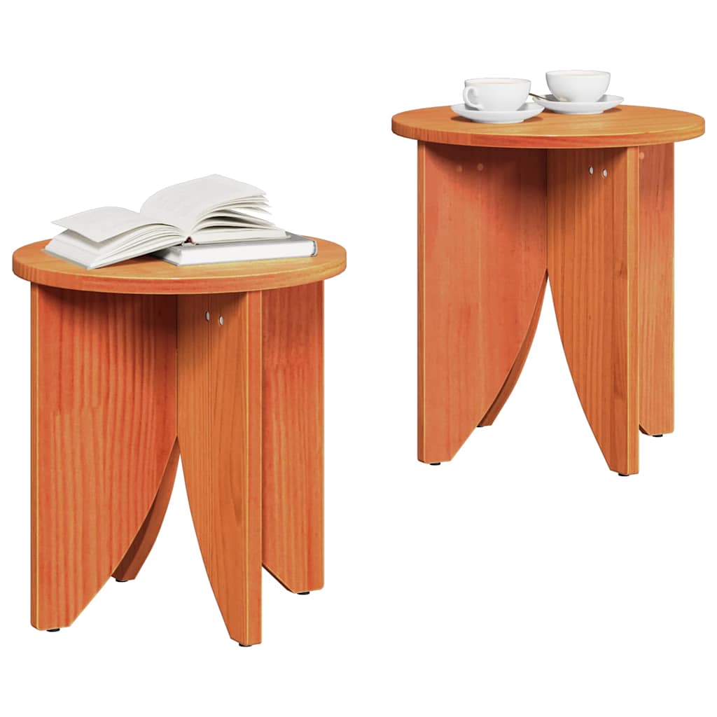 Couchtisch 2 pcs Wachsbraun 41,5 x 41,5 x 44 cm