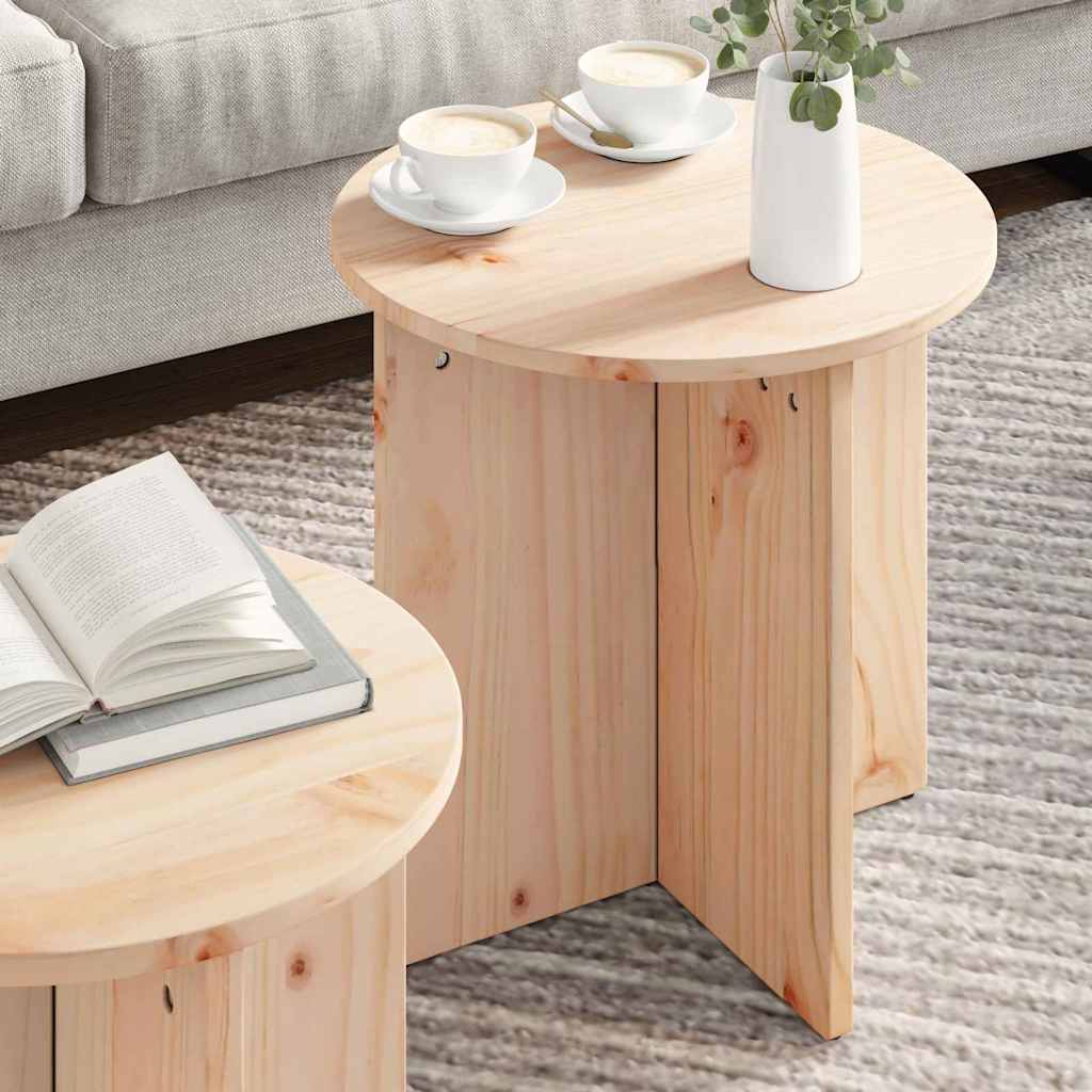 Couchtisch 2 pcs Natur 41,5 x 41,5 x 41 cm Massivholz Kiefer