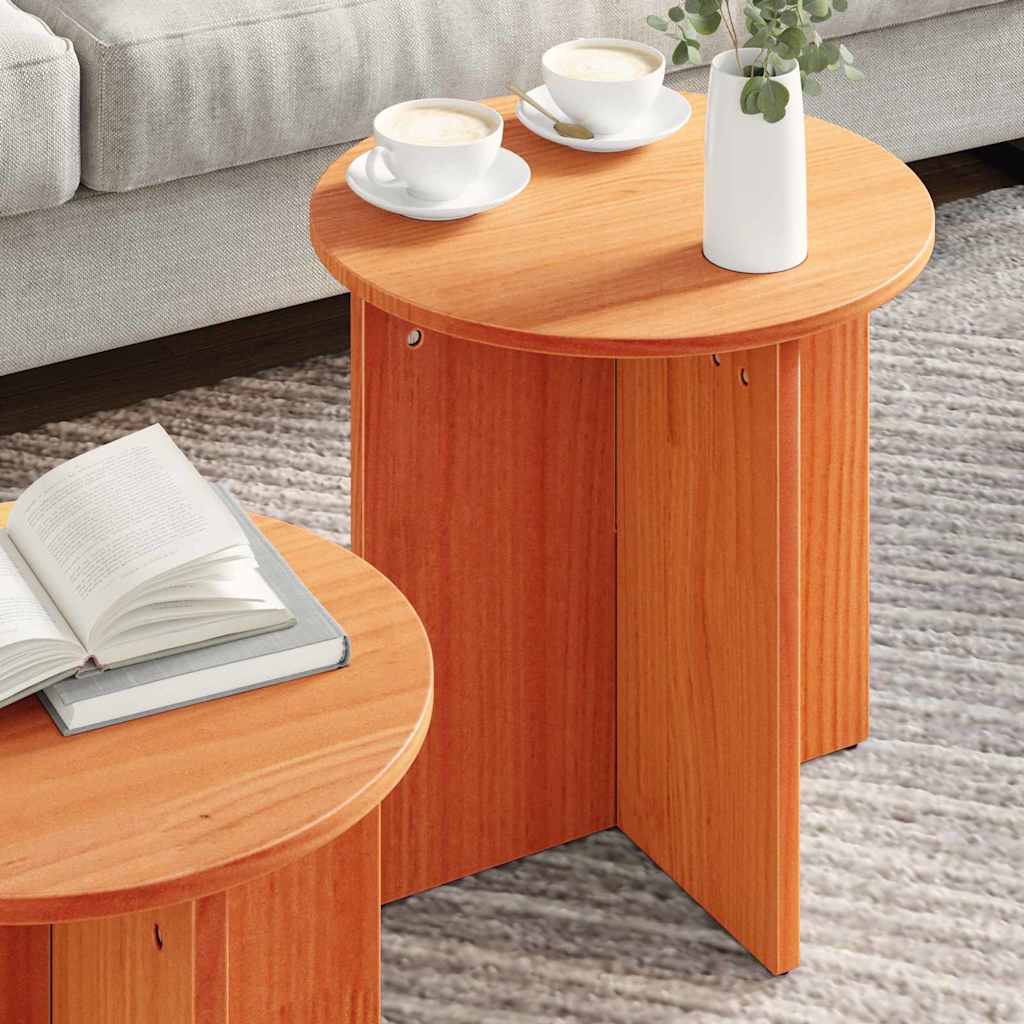 Couchtisch 2 pcs Wachsbraun 41,5 x 41,5 x 41 cm