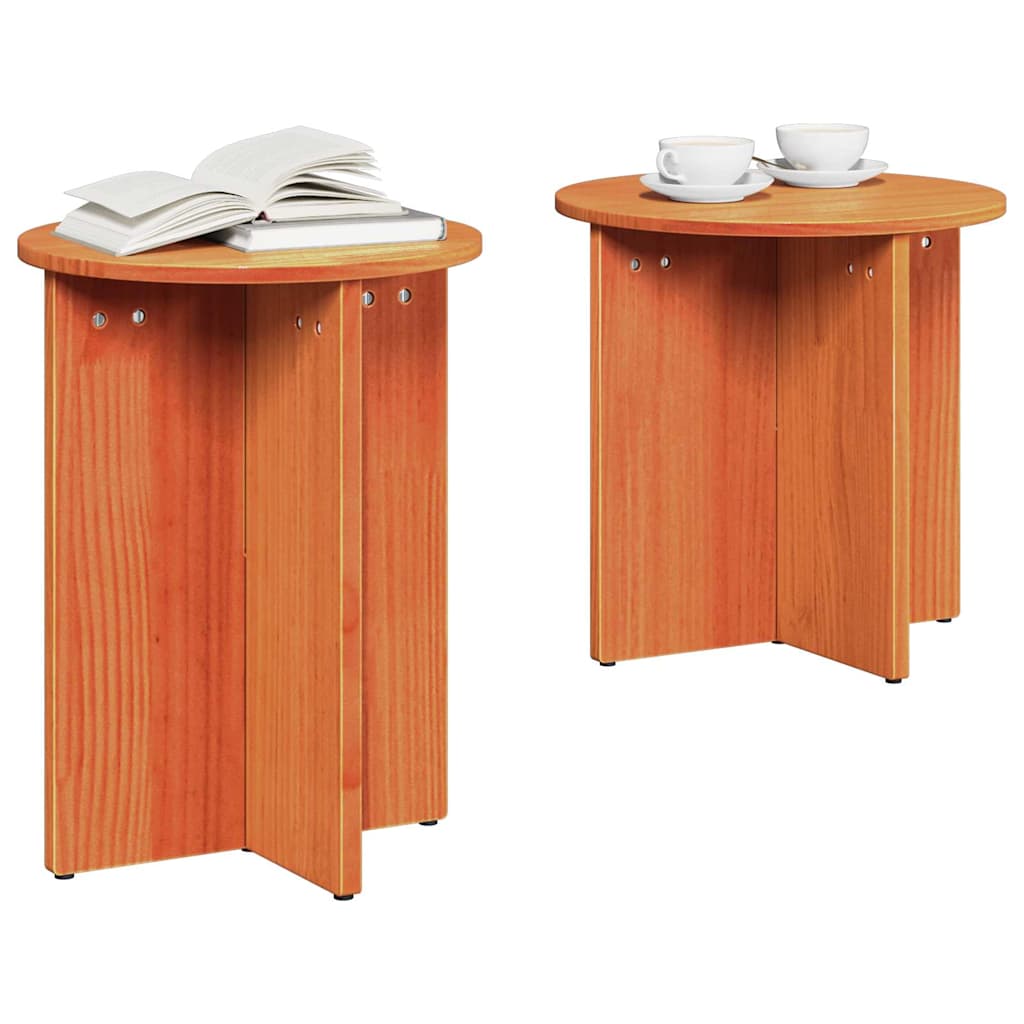 Couchtisch 2 pcs Wachsbraun 41,5 x 41,5 x 41 cm