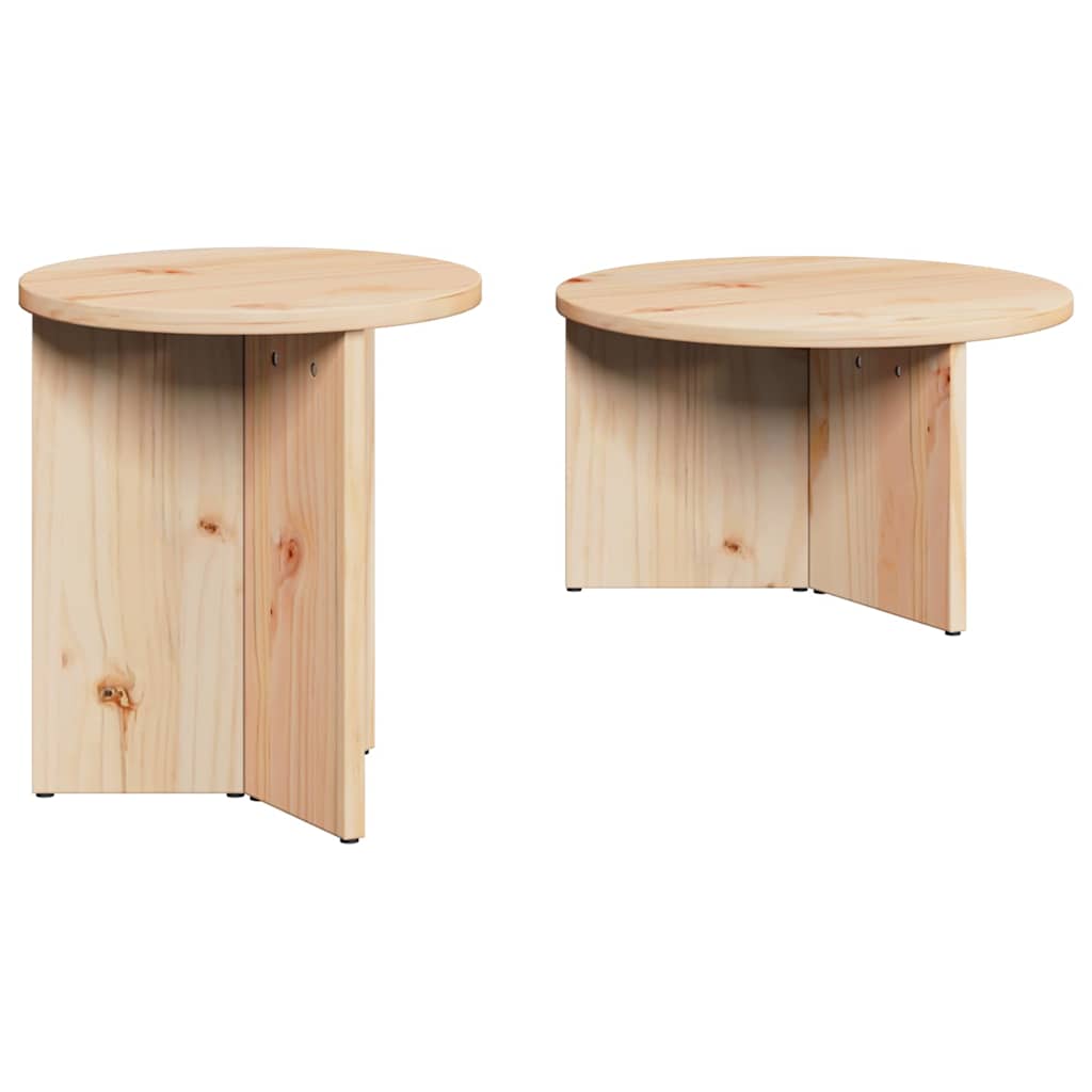 Couchtisch 2 pcs Natur 49 x 49 x 28 cm Massivholz Kiefer