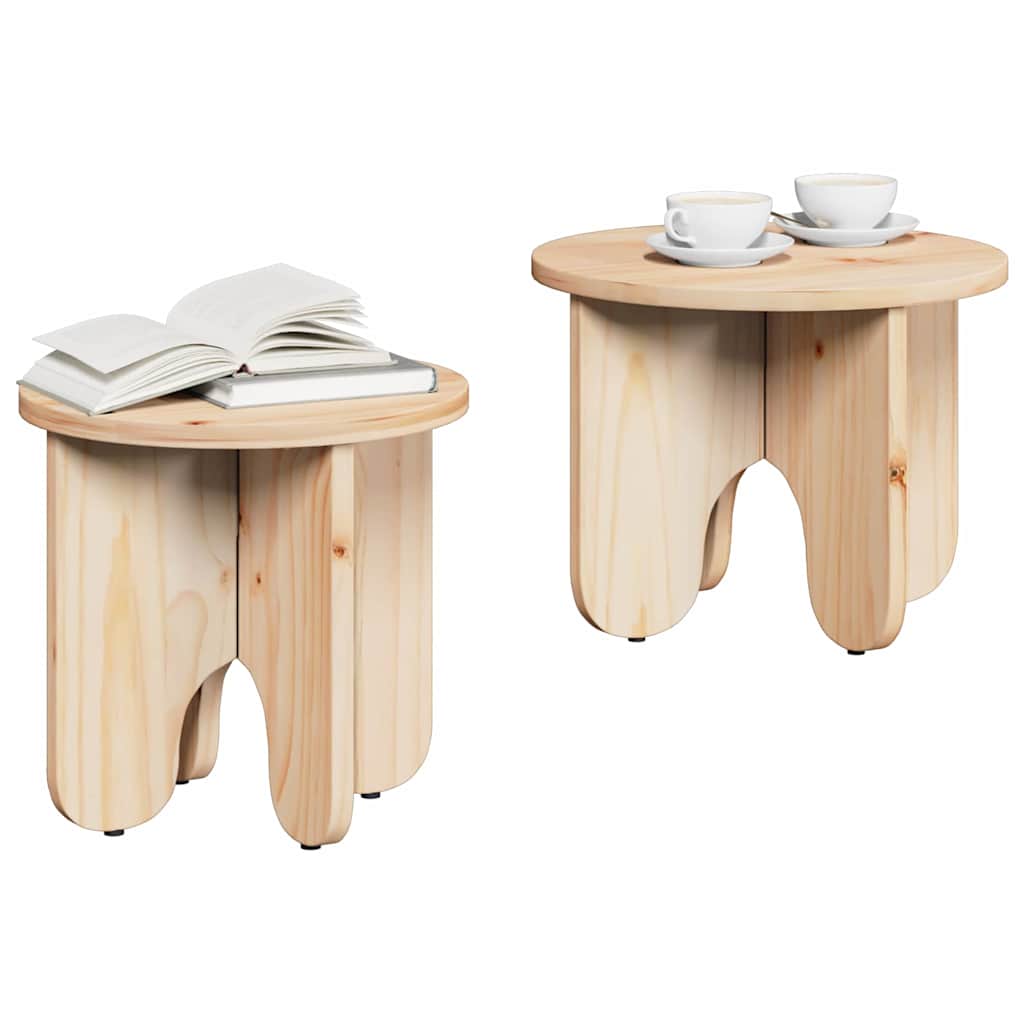 Couchtisch 2 pcs Natur 39.5 x 39.5 x 30 cm Massivholz Kiefer