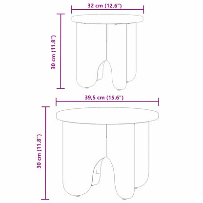 Couchtisch 2 pcs Weiß 39.5 x 39.5 x 30 cm Massivholz Kiefer
