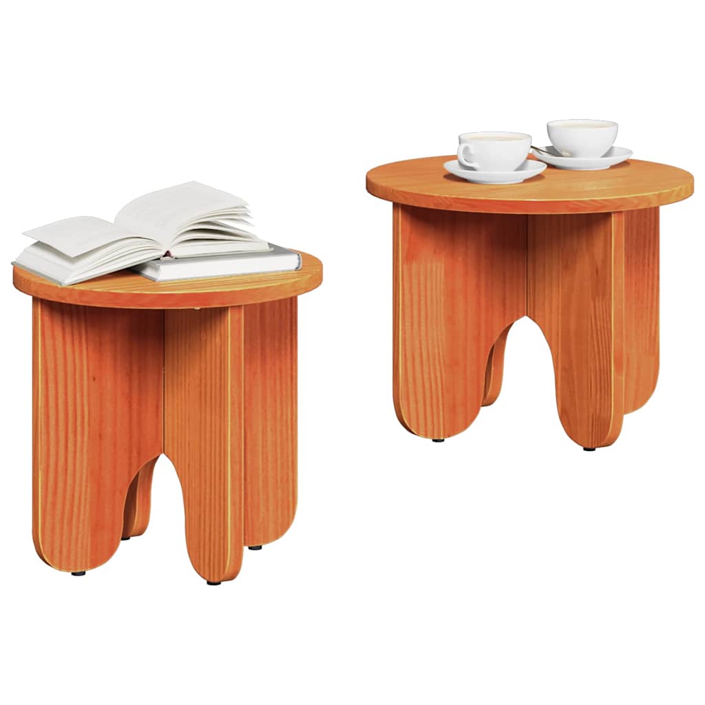 Couchtisch 2 pcs Wachsbraun 39.5 x 39.5 x 30 cm
