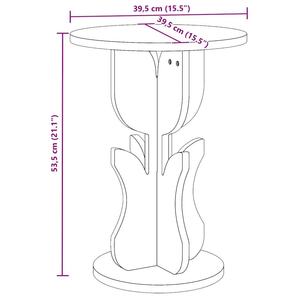 Beistelltisch Wachsbraun 39.5 x 39.5 x 53.5 cm