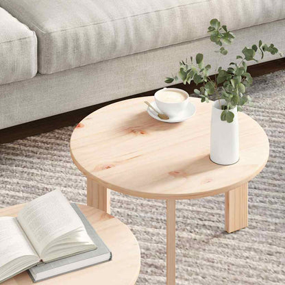 Couchtisch 2 pcs Natur 47,5 x 47,5 x 27 cm Massivholz Kiefer