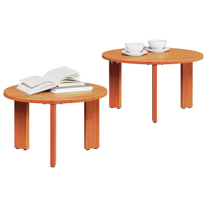 Couchtisch 2 pcs Wachsbraun 47,5 x 47,5 x 27 cm