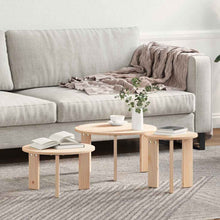 Couchtisch 3 pcs Natur 47,5 x 47,5 x 27 cm Massivholz Kiefer