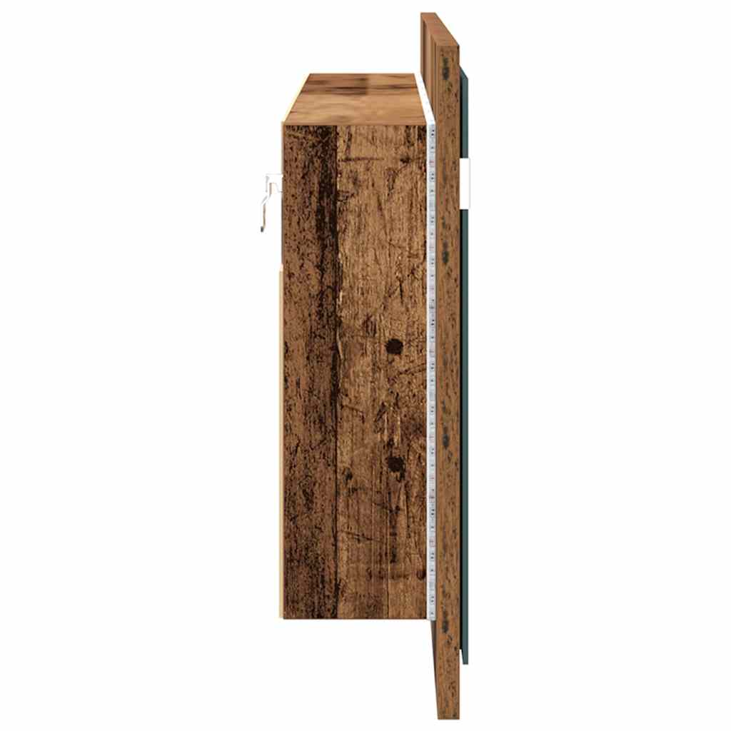 LED Spiegel-Schrank Altholz 100 x 12 x 45 cm Holzwerkstoff