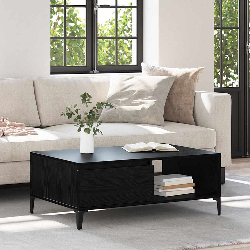 Couchtisch Schwarz Eichen-Optik 90 x 60 x 35 cm Holzwerkstoff