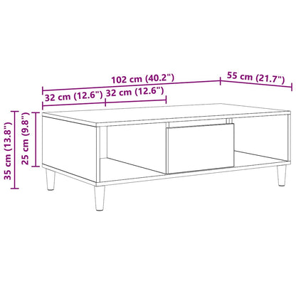Couchtisch Schwarz Eichen-Optik 103,5 x 60 x 35 cm