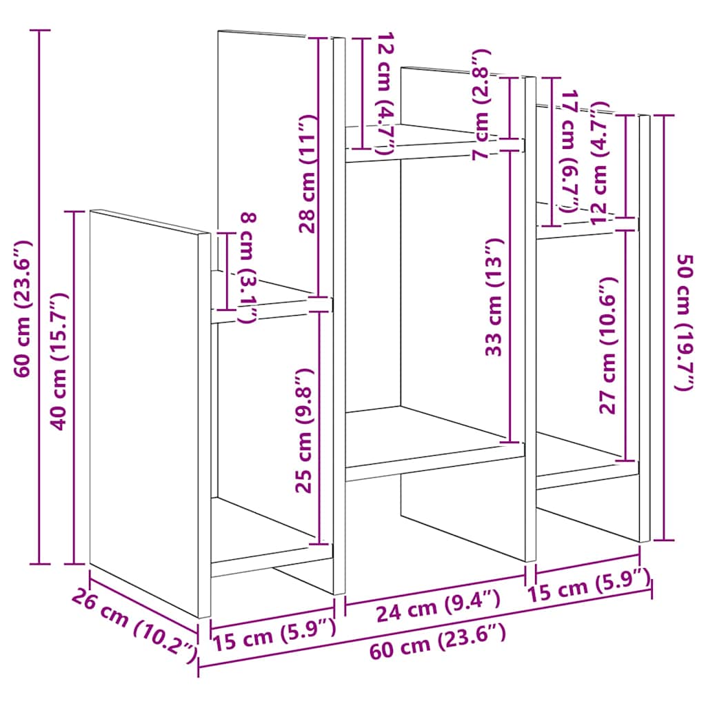 Beistellschrank Altholz 60 x 26 x 60 cm Holzwerkstoff