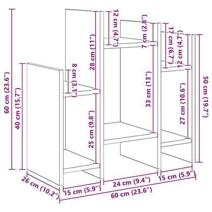 Beistellschrank Artisan-Eiche 60 x 26 x 60 cm Holzwerkstoff