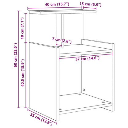 Nachttisch 2 pcs Schwarz Eichen-Optik 40 x 35 x 60 cm