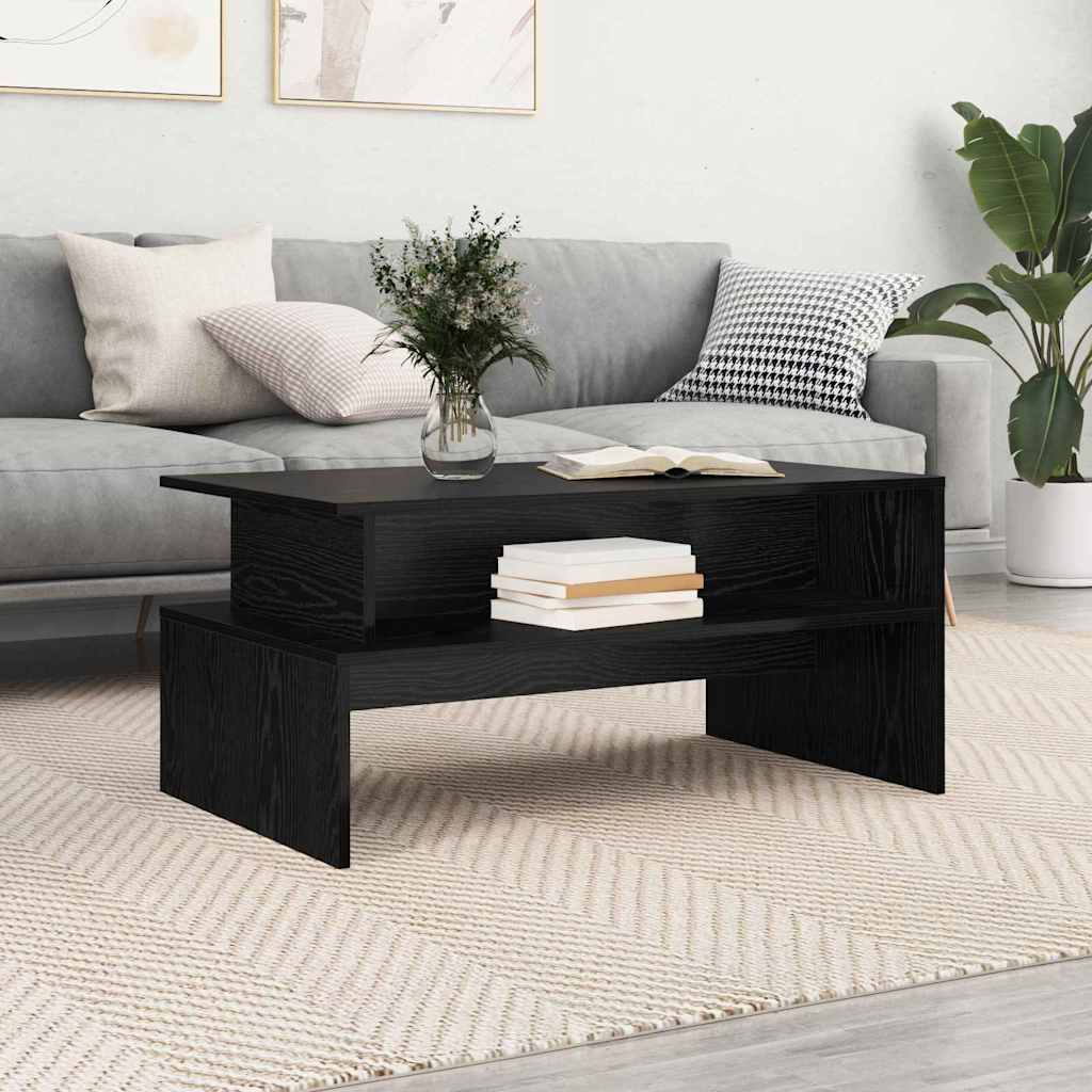 Couchtisch Schwarz Eichen-Optik 90 x 55 x 42,5 cm Holzwerkstoff