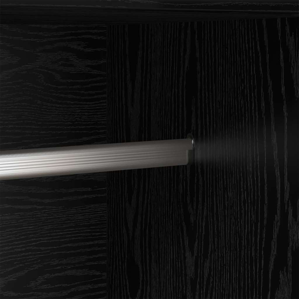 Kleiderschrank Schwarz Eichen-Optik 82,5 x 51,5 x 180 cm