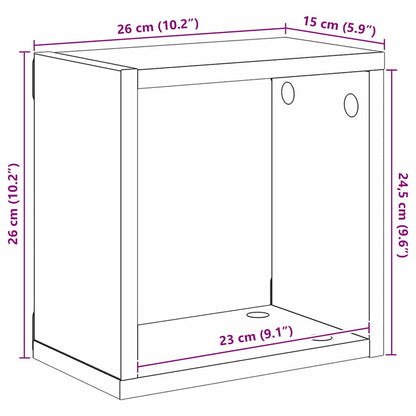 Wandregale 2 pcs Altholz 26 x 15 x 26 cm Holzwerkstoff