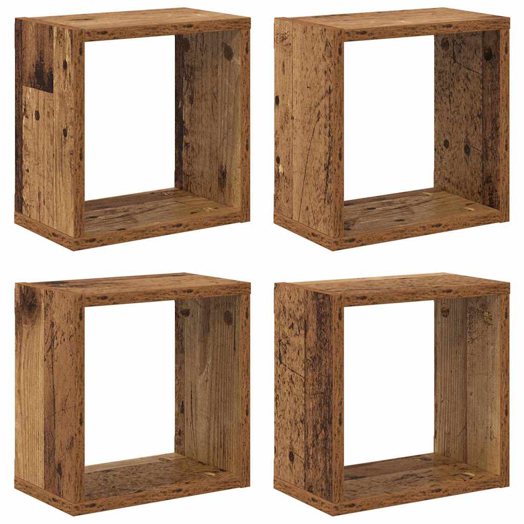 Wandregale 4 pcs Altholz 26 x 15 x 26 cm Holzwerkstoff