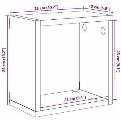 Wandregale 2 pcs Artisan-Eiche 26 x 15 x 26 cm Holzwerkstoff