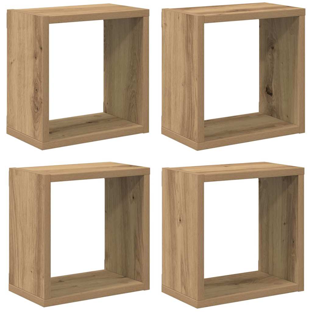 Wandregale 4 pcs Artisan-Eiche 26 x 15 x 26 cm Holzwerkstoff