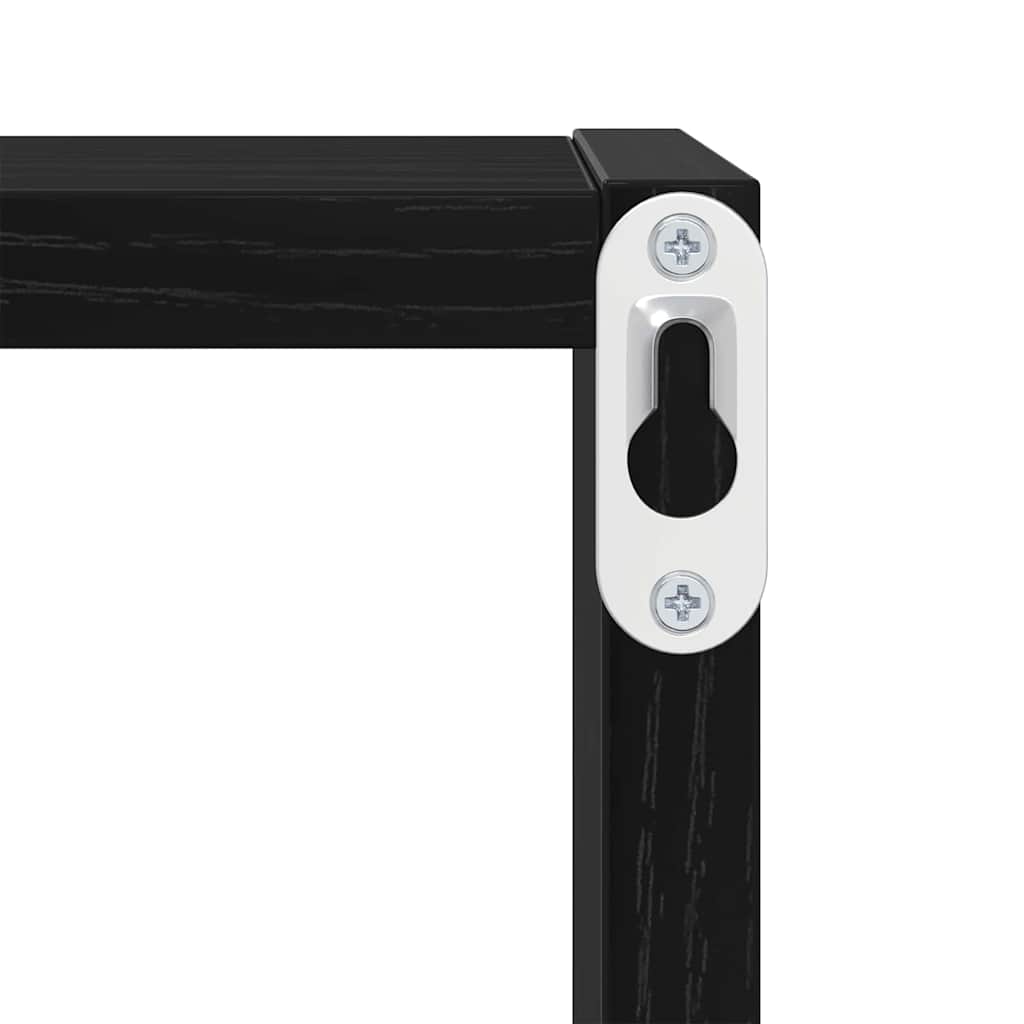 Wandregale mit Regal 2 pcs Schwarz Eichen-Optik 26 x 15 x 26 cm