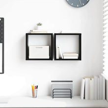 Wandregale mit Regal 2 pcs Schwarz Eichen-Optik 26 x 15 x 26 cm