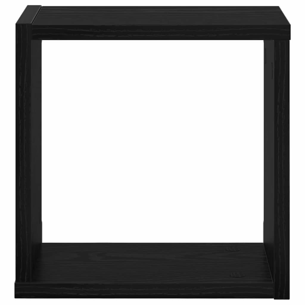 Wandregale mit Regal 2 pcs Schwarz Eichen-Optik 26 x 15 x 26 cm