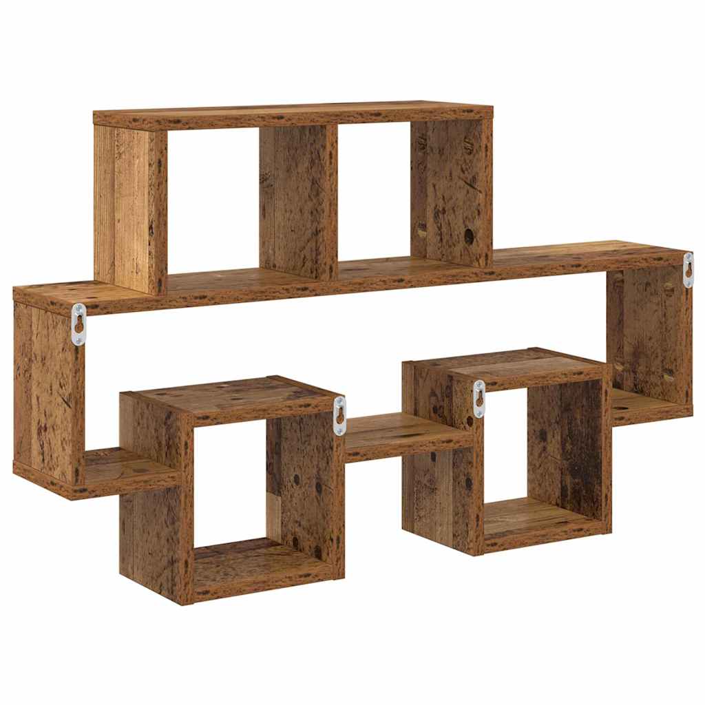 Wandregal mit Regal Altholz 82 x 15 x 51 cm Holzwerkstoff