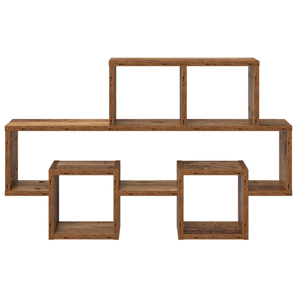 Wandregal mit Regal Altholz 82 x 15 x 51 cm Holzwerkstoff