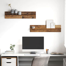 Wandregale 2 pcs Altholz 80 x 11.5 x 18 cm Holzwerkstoff