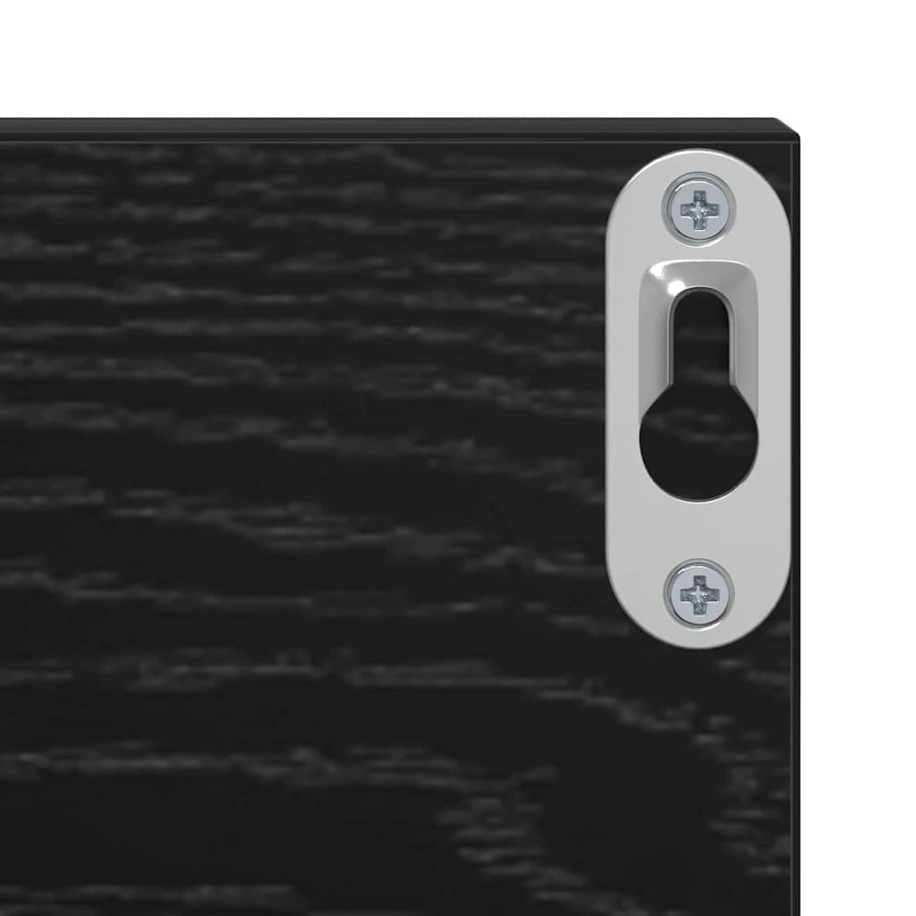 Wandregale 2 pcs Schwarz Eichen-Optik 80 x 11.5 x 18 cm