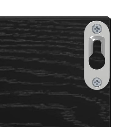 Wandregale 2 pcs Schwarz Eichen-Optik 80 x 11.5 x 18 cm