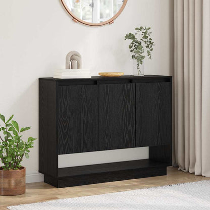 Sideboard Schwarz Eichen-Optik 97 x 29 x 75 cm Holzwerkstoff