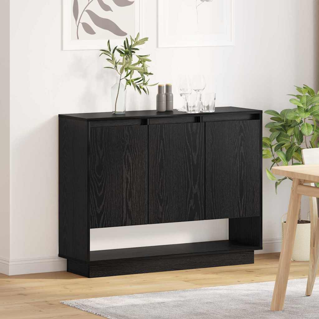 Sideboard Schwarz Eichen-Optik 97 x 29 x 75 cm Holzwerkstoff