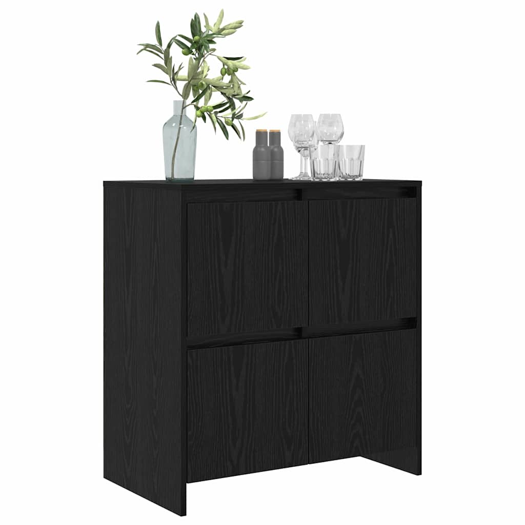 Sideboard Schwarz Eichen-Optik 70 x 41 x 75 cm Holzwerkstoff