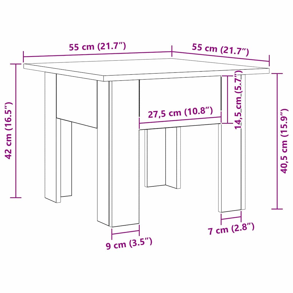 Couchtisch Artisan-Eiche Holzwerkstoff