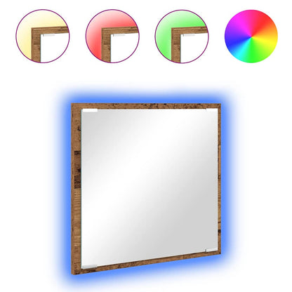 LED Badezimmer Spiegel Altholz 40 x 8,5 x 37 cm Holzwerkstoff