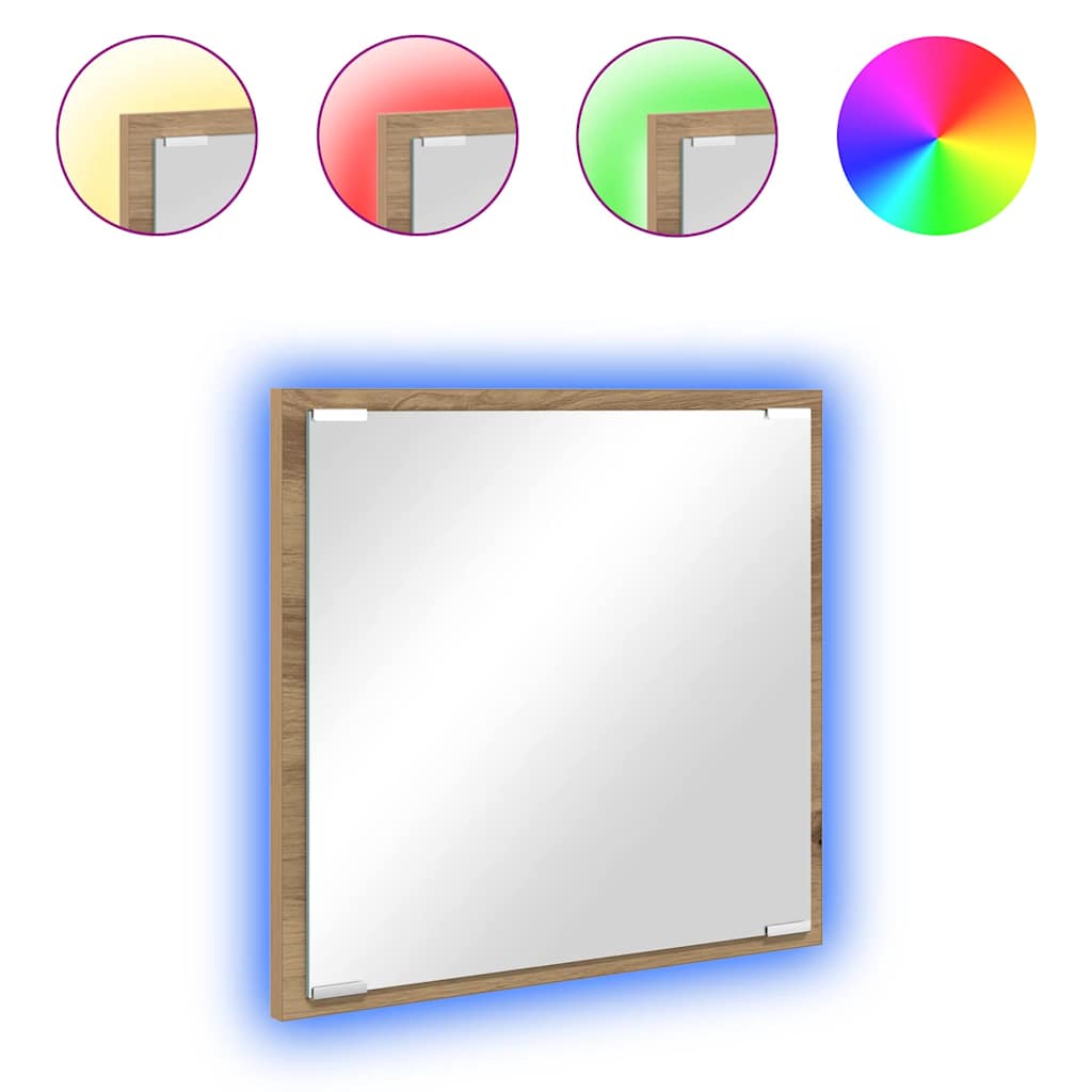 LED Badezimmer Spiegel Artisan-Eiche 40 x 8,5 x 37 cm