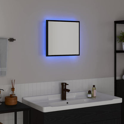 LED Badezimmer Spiegel Schwarz Eichen-Optik 40 x 8,5 x 37 cm