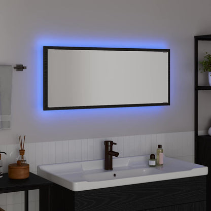 Spiegel Schwarz Eichen-Optik 90 x 8.5 x 37 cm Holzwerkstoff