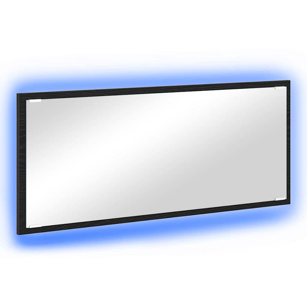 Spiegel Schwarz Eichen-Optik 90 x 8.5 x 37 cm Holzwerkstoff