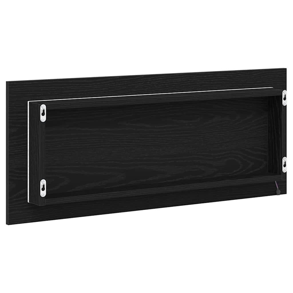 Spiegel Schwarz Eichen-Optik 90 x 8.5 x 37 cm Holzwerkstoff