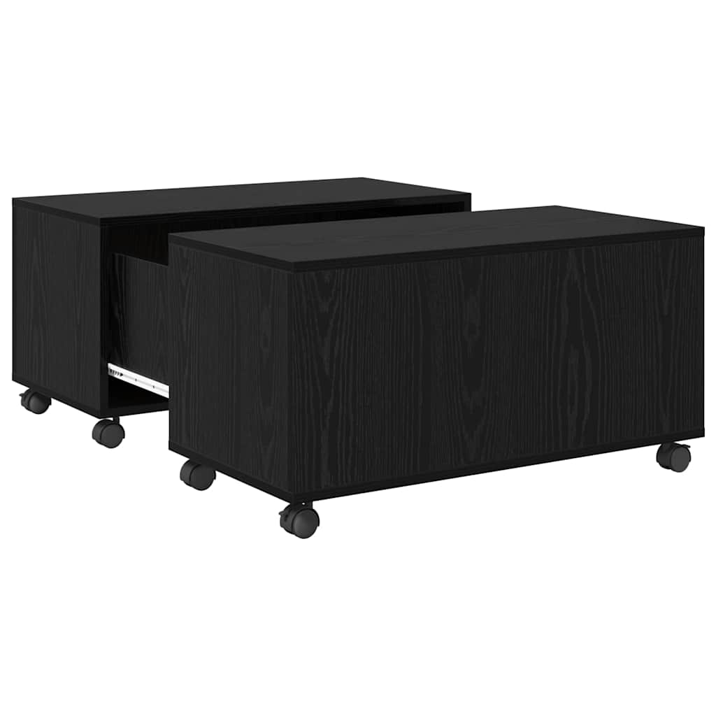 Couchtisch Schwarz Eichen-Optik 75 x 75 x 38 cm Holzwerkstoff
